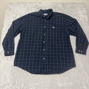 Carhartt Men's Long Sleeve‎ Button Up Plaid Shirt XL Blue Cotton Casual